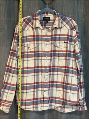 Lucky Brand Cream, Red & Blue Plaid Button-Down Shirt